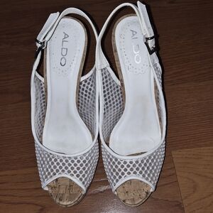 Aldo White Mesh Espadrilles with Leather Sole 7